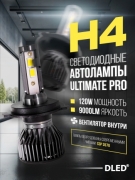   Автолампа светодиодная H4 P43T Серия Ultimate Pro Бренд DLED 5500K 60W 4500lm CSP 3570 (2шт.)