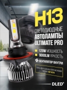   Автолампа светодиодная H13 P26,4t Серия Ultimate Pro Бренд DLED 5500K 60W 4500lm CSP 3570 (2шт.)