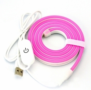   Светодиодный неон 12 x 6мм 5V c USB и сенсорным выключателем 2 метров (Розовый)