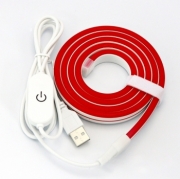   Светодиодный неон 12 x 6мм 5V c USB и сенсорным выключателем 2 метров ( Красный )