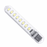   Светодиодные светильники лампы двусторонний 8 LED USB 5V, Теплый Белый 3000K, Бренд DLED (1 шт) Арт. 11655