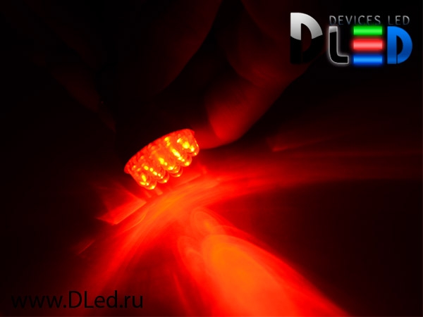   Автолампа светодиодная 1156 - P21W - S25 - BA15s - 19 - Dip-Led (Красная) (2шт.)