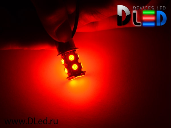   Автолампа светодиодная 1157 - P21/5W - S25 - BAY15d - 13 SMD 5050 (Желтая) (2шт.)