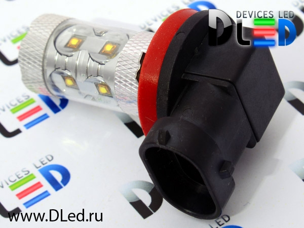   Автолампа светодиодная H8 - 10 CREE + Линза (2шт.)