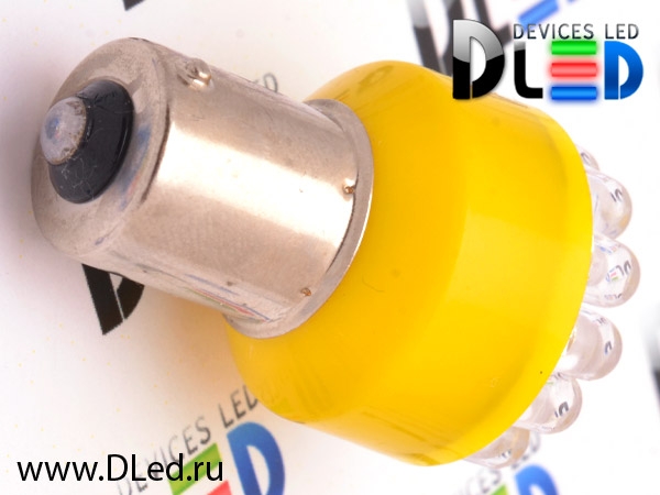   Автолампа светодиодная 1156 - PY21W - S25 - BA15s - 12 - Dip-Led (Желтая) (2шт.)