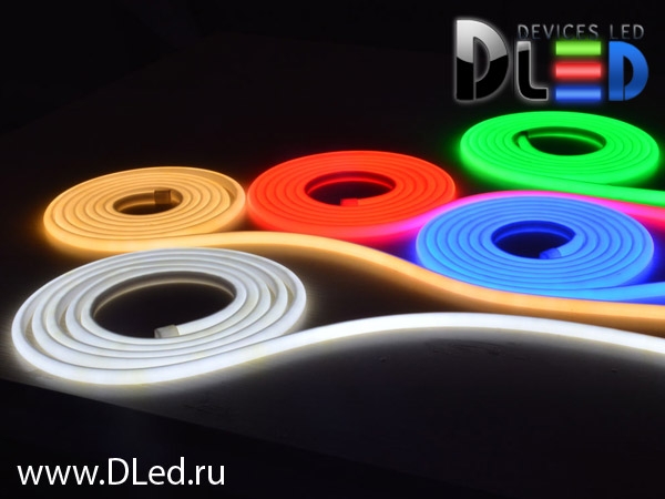   Гибкий неон круглый D14 мм LED-120-SMD2835 Красный (4 метра)