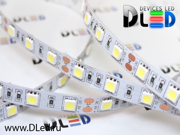   Светодиодная лента IP22 SMD 5050 (120 LED) 12V DC Белый
