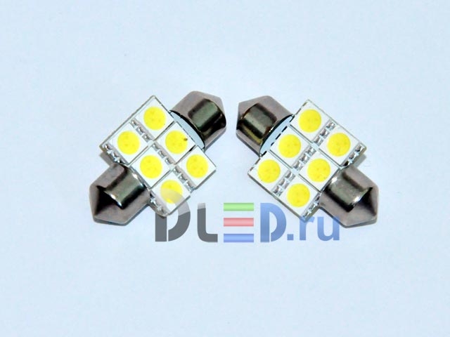   Автолампа светодиодная C5W FEST 31мм SV8,5 - 6 SMD (2шт.)