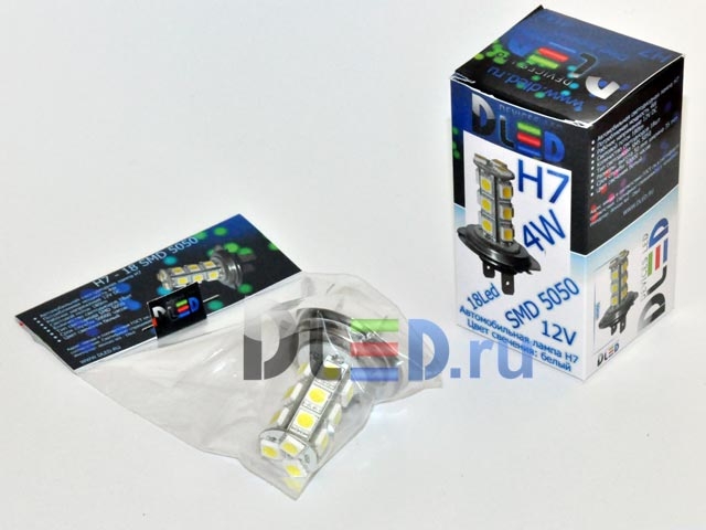   Автолампа светодиодная 24V H7 - 18 SMD 5050