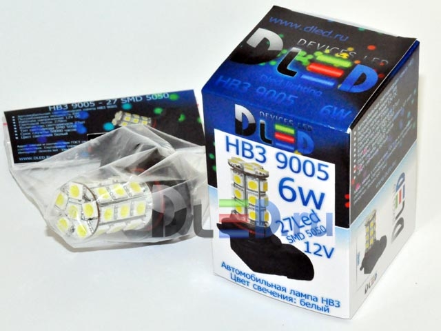   Автолампа светодиодная 24V HB3 9005 27 SMD 5050 Black