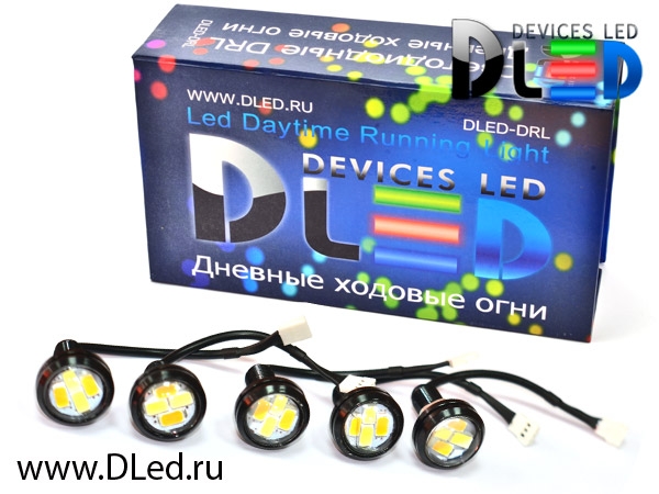   Точечные дневные ходовые огни 24V DRL- 5 x 2 (с поворотом)