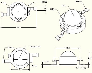   Светодиод luxeon Led 1w 120 (10 шт.)