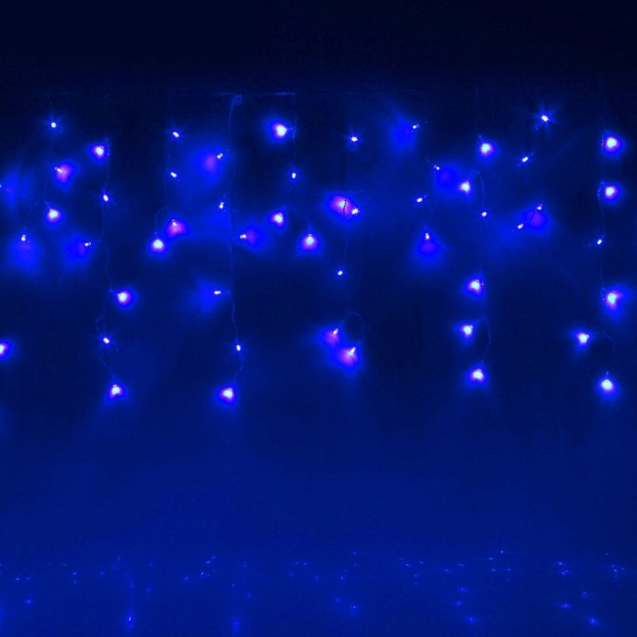   Гирлянда наружная "Бахрома" 160Led синий (нить силикон)
