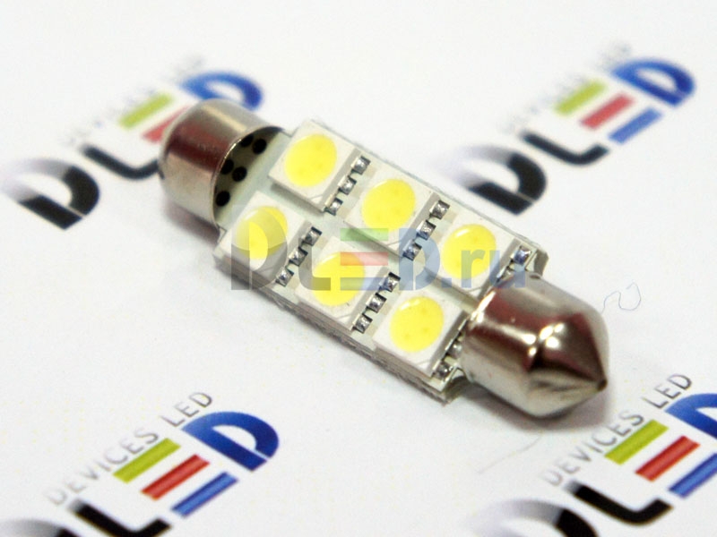   Автолампа-светодиодная 24V C5W FEST 41мм SV8,5 - 6 SMD 5050