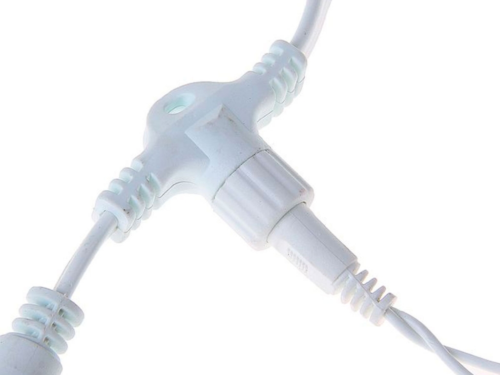   Гирлянда наружная "Занавес" 2 х 6 м 1440Led, фиксинг, нить белая, Красный