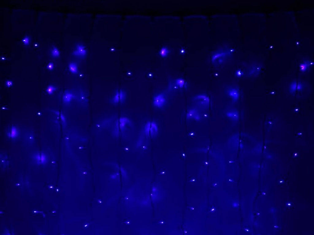   Гирлянда наружная "Занавес" 2х 3 м 760Led, мигание, нить белая, Синий