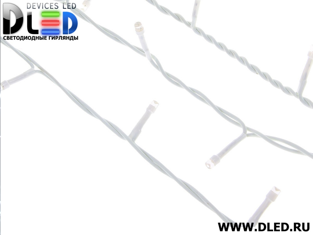   Гирлянда наружная "Занавес" 2х9м 1800Led, фиксинг, нить белая, Белый