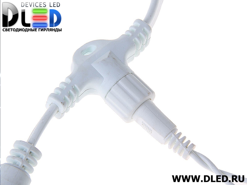   Гирлянда наружная "Занавес" 2х9м 1800Led, фиксинг, нить белая, Белый