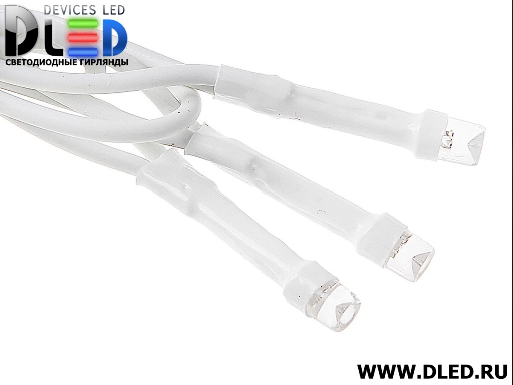   Гирлянда наружная "Занавес" 2х6м 1440Led, мерцание, нить белая, Красный