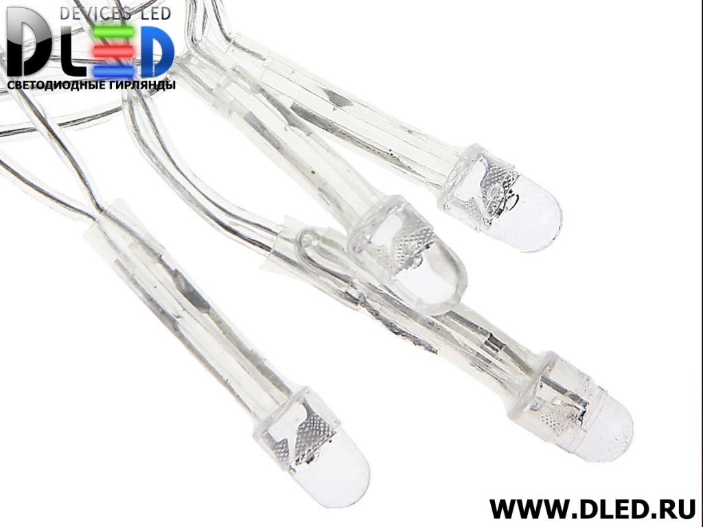   Гирлянда внутренняя "Метражная" 12Led, мигание, провод силиконовый, Красно-синий/красно-зеленый
