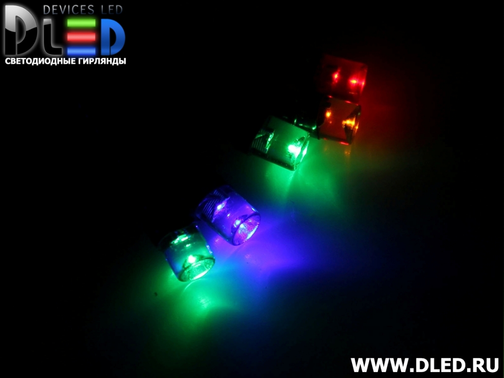   Гирлянда внутренняя "Метражная" 50Led 5.2м, мигание, провод темный, Мульти