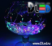   Гирлянда внутренняя "Метражная" 180Led 15м, мигание, провод силиконовый, Мульти