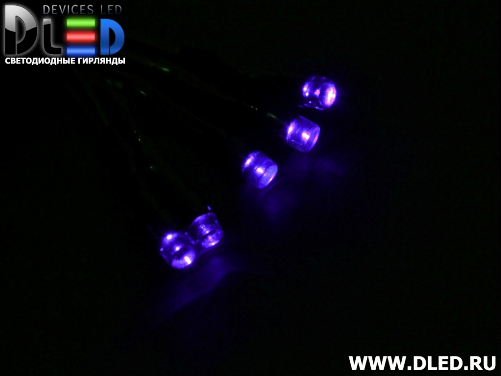   Гирлянда внутренняя "Метражная" 200Led 20м, мигание, провод темный, Синий