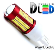   Автолампа светодиодная W21W - T20 - 7443 - W3х16q - 106SMD 4014+ Линза (2шт.)