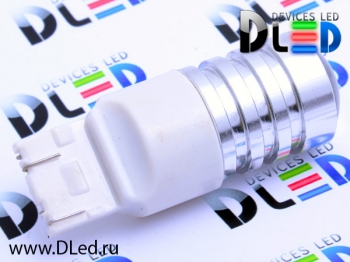   Автолампа светодиодная W21W - T20 - 7443 - W3х16q Cree - 5W + (Линза) (2шт.)