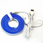   Светодиодный неон 12 x 6мм 5V c USB и сенсорным выключателем 2 метров ( Синий )
