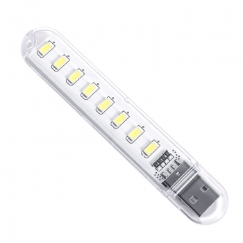   Светодиодные светильники лампы двусторонний 8 LED USB 5V, Белый 6500K, Бренд DLED (1 шт) Арт. 11624