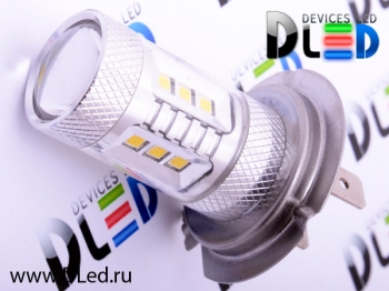   Автолампа светодиодная H7 - 12 SMD2323 + 2 CREE XB + Линза (2шт.)