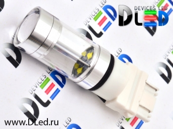   Автолампа светодиодная P27/7W - T25 - 3157 - 8 CREE + Линза (2шт.)