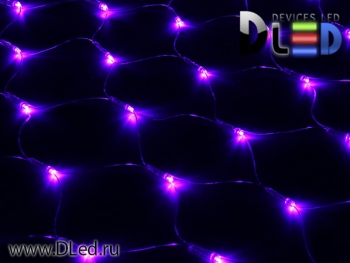   Гирлянда внутренняя "Сеточная" 120Led 1м х 0.9м, мигание, провод силиконовый, Фиолетовый