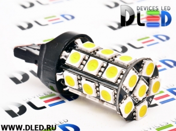   Автолампа светодиодная W21W - T20 - 7443 - W3х16q - 27 SMD 5050 Black (2шт.)