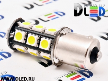   Автолампа светодиодная 1156 - PY21W - S25 - BAU15s - 18 SMD 5050 Black (2шт.)