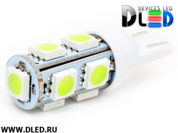   Автолампа светодиодная T10 - W5W - 9 SMD 5050 (холодный лед) (2шт.)