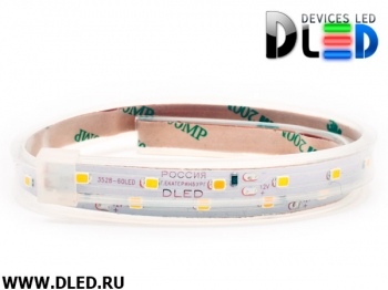   Влагозащищённая светодиодная лента в трубке SMD 2835 (60 LED) ip67 2Белый + Теплый белый