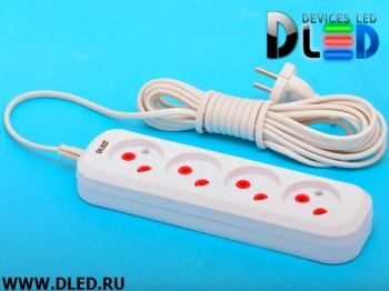   Удлинитель DLED-3М 4 розетки 6A