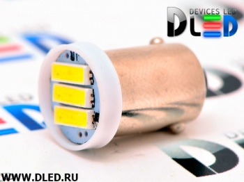   Автолампа светодиодная T4W - BA9S - 3 SMD 7014 (2шт.)