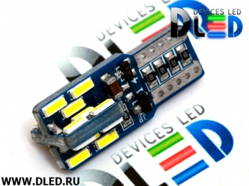   Автолампа светодиодная T10 - W5W - 24 SMD 4014 + Обманка (2шт.)