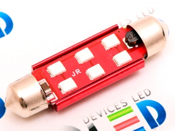   Автолампа светодиодная C5W FEST 41 мм - 6 SMD 2835 Зеленый (2шт.)