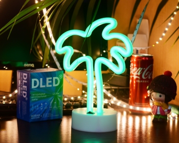   Настольный неоновый светильник "Пальма" Зелёный DLED
