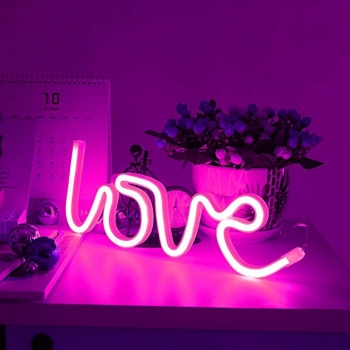   Настенный неоновый светильник "LOVE" розовый DLED